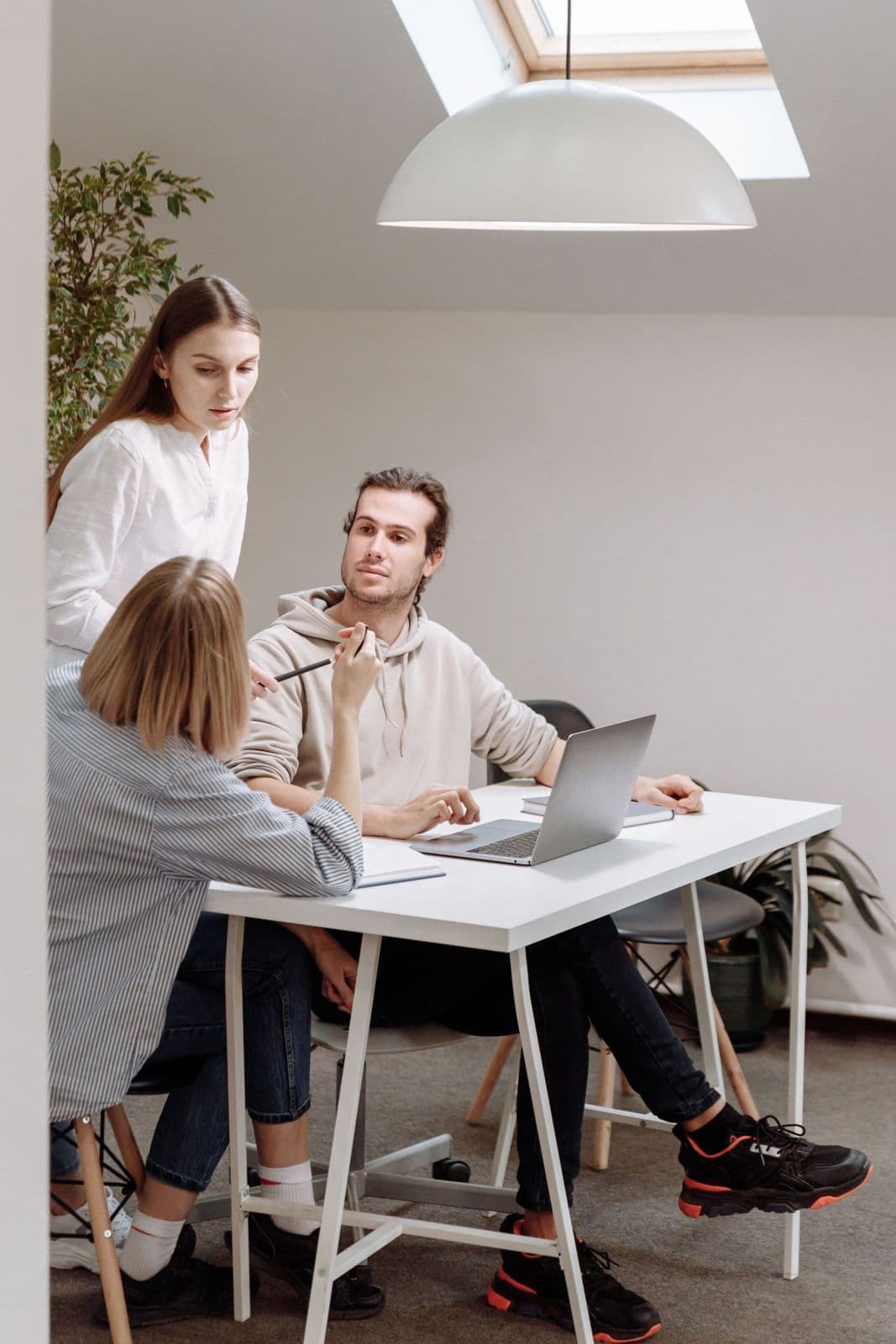 A founder and a consultant in a planning session